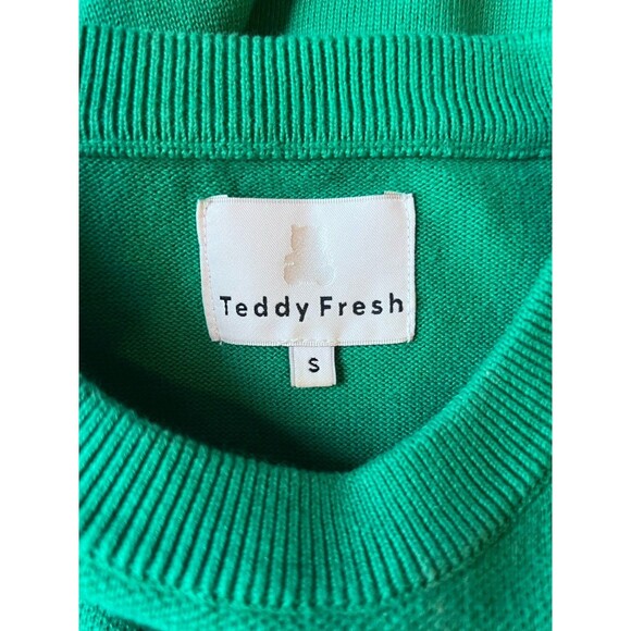 Teddy Fresh Revenge of the Ted Pullover Knit Sweater Crew Neck Black Mens S - Picture 3 of 4